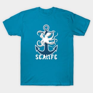 Sealife - Octopus on anchor T-Shirt